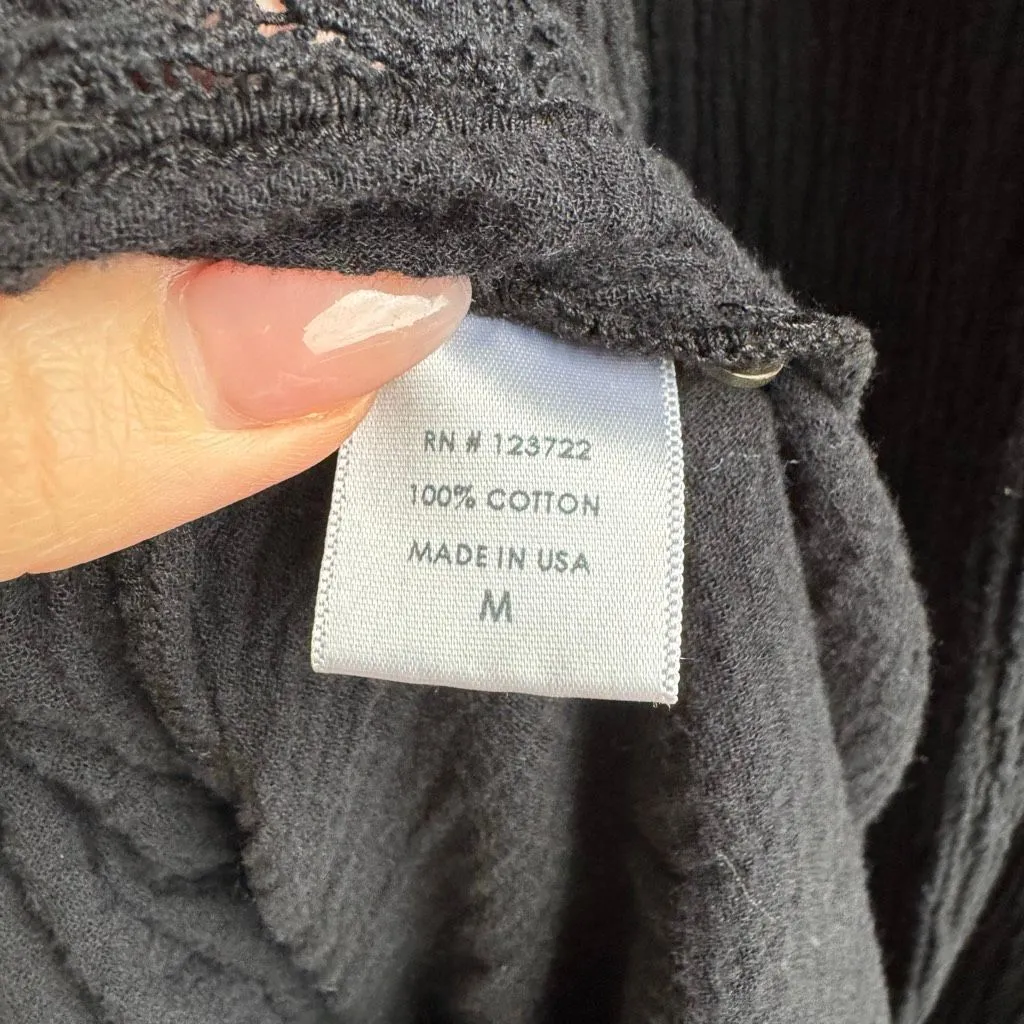 Xirena Black Size Medium Women’s Crochet Trim Cotton Gauze Midi Maxi Dress Blue - Image 9