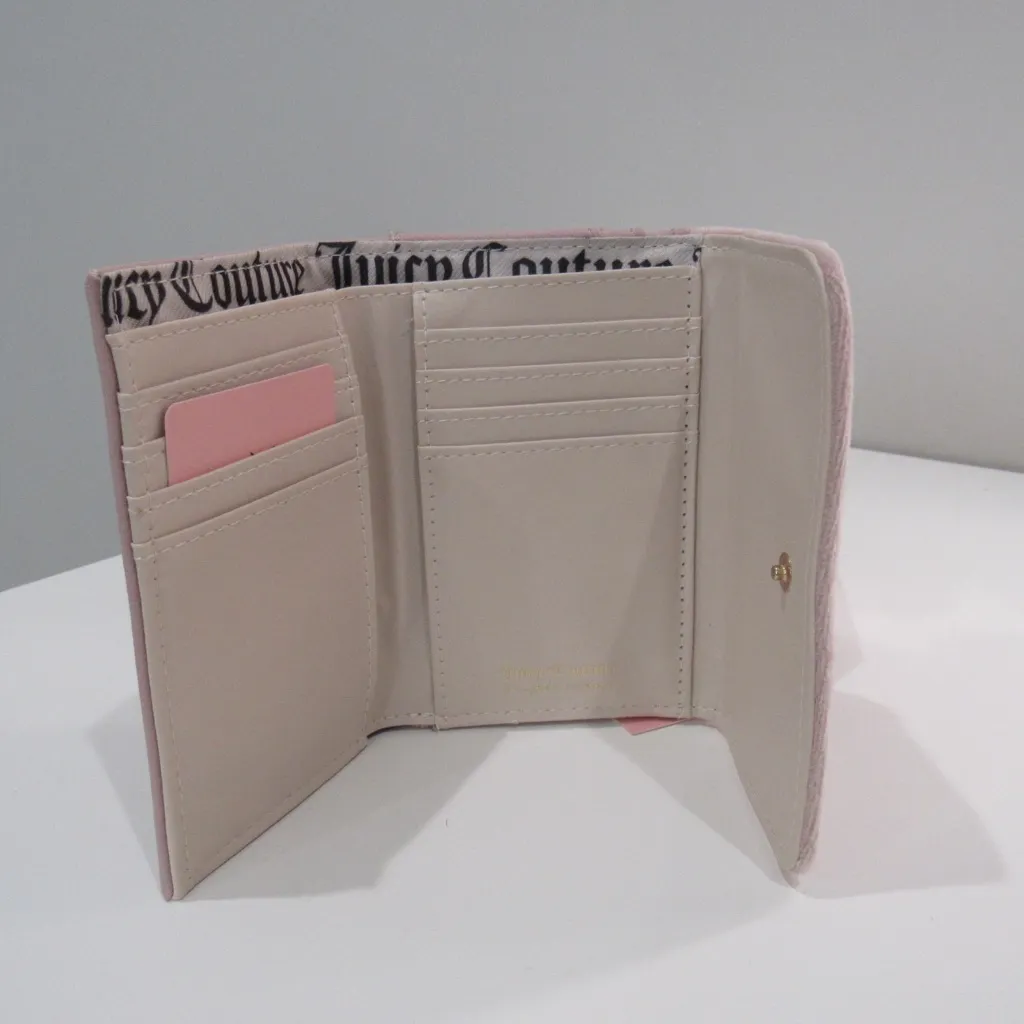 Juicy Couture Pink Rhinestone Velour Handbag and Wallet Set - Image 9