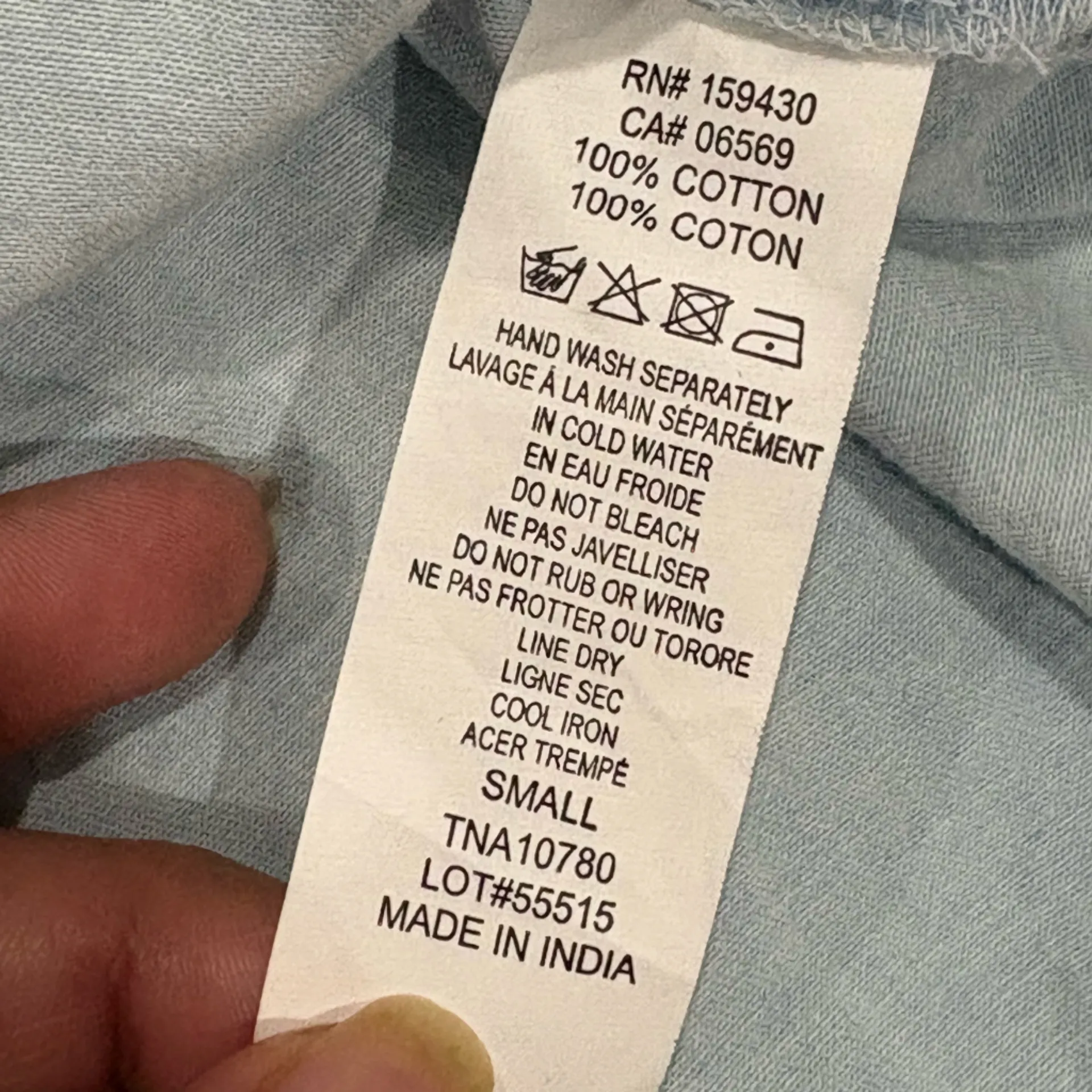 Elan Denim Ruffle Blouse in Soft Blue Size S - Image 7