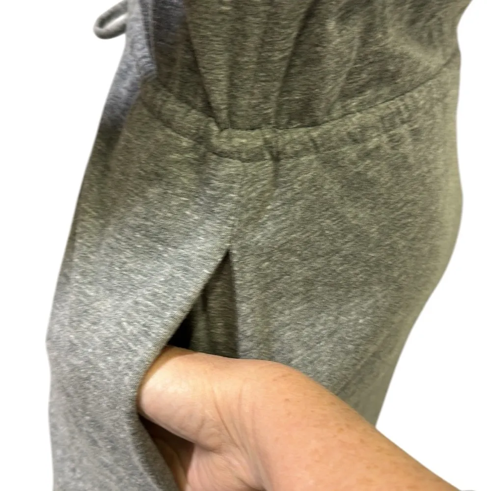 Lucky Brand Gray Cotton Sleeveless Button Up Drawstring Waist Midi Maxi Dress S - Image 4