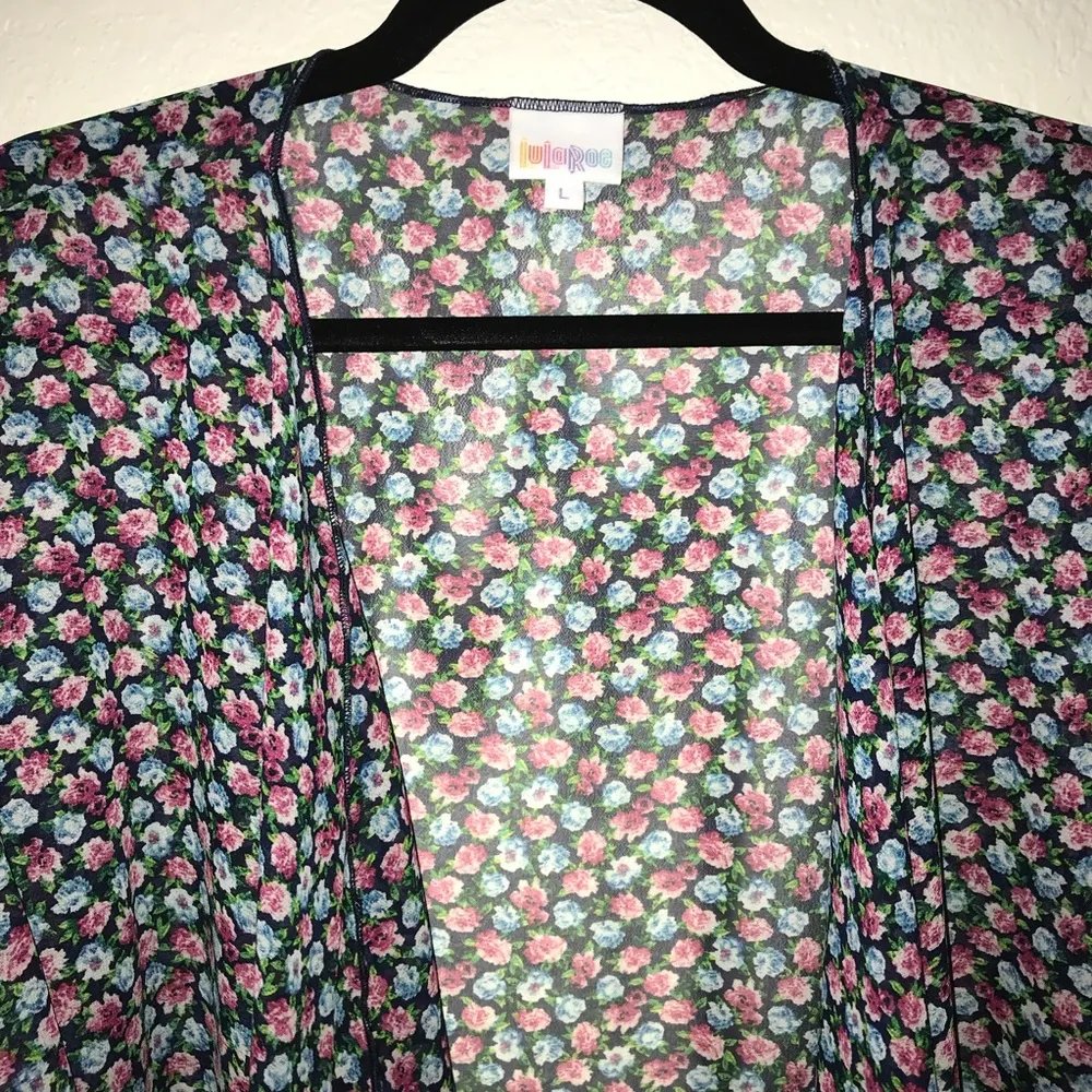LuLaRoe Floral Shirley L Chiffon Pink Blue BNWT - Image 3