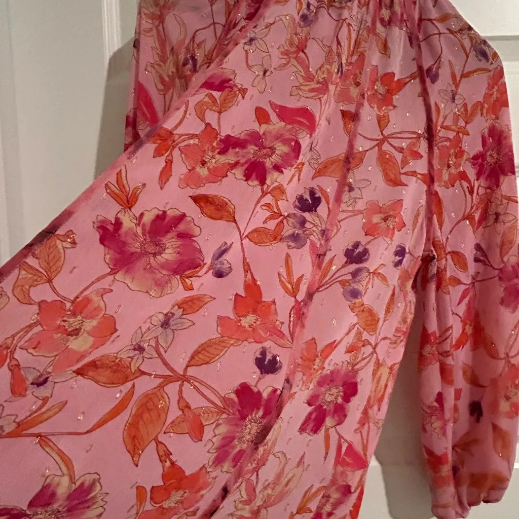 Misa Los Angeles Blouse Pink Floral Size XS - Image 13