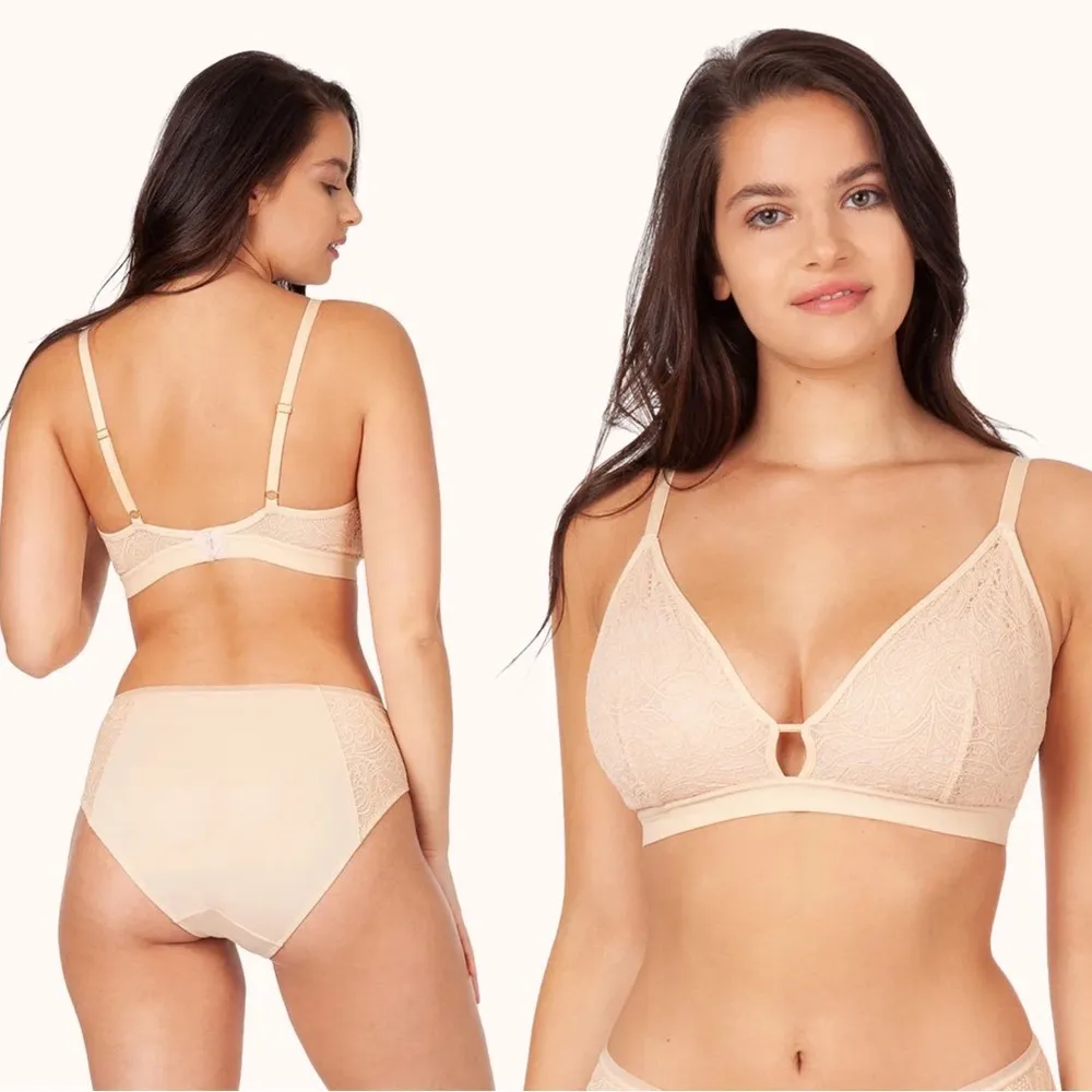 Lively • The Palm Lace Busty Bralette nude beige Toasted Almond wirefree D - Image 4