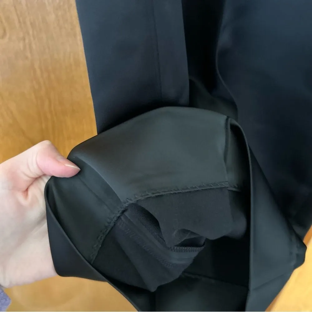 J. Crew Collection High Rise Wide Leg Pant Satin Tailoring Black Sze 16 Hemmed - Image 3