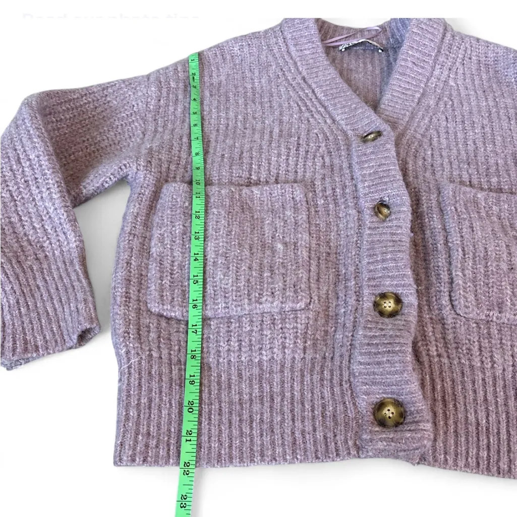Zara lilac button front cardigan size small for women’s - Image 3