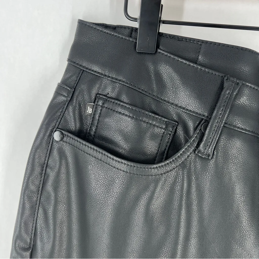 Judy Blue Faux Leather Black Tummy Control High Rise Straight Leg Pants Size 32 - Image 6