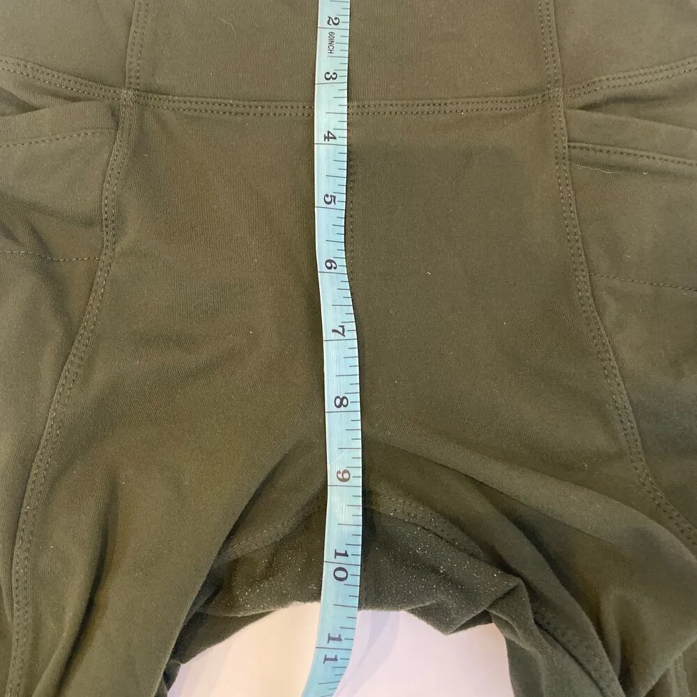 Athleta Green Stretch Leggings Pockets EUC Sz Sm Nylon Spandex Casual Fitted - Image 11