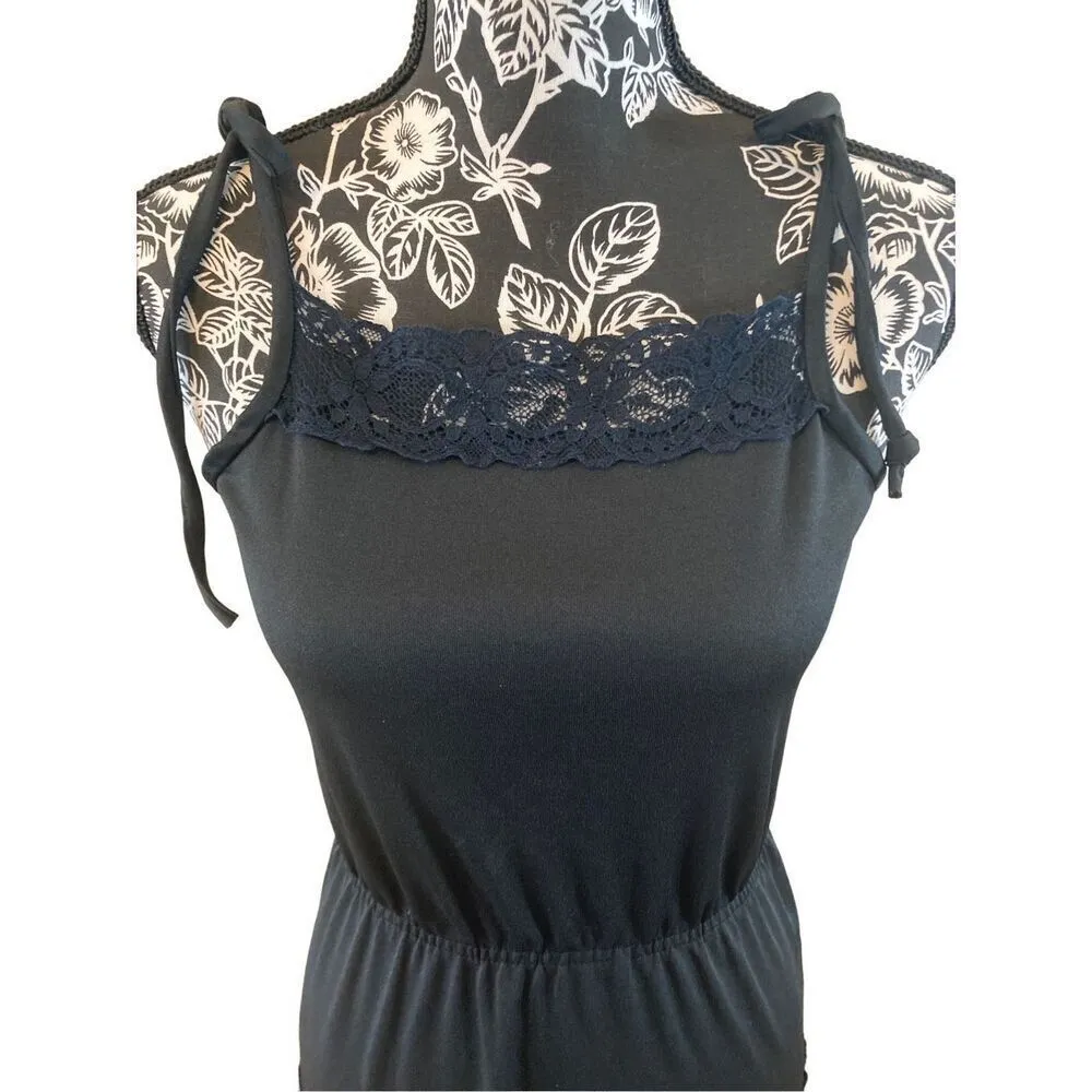 Vintage Toni Todd Lace Maxi Dress Cocktail Formal Wedding Black - Image 6