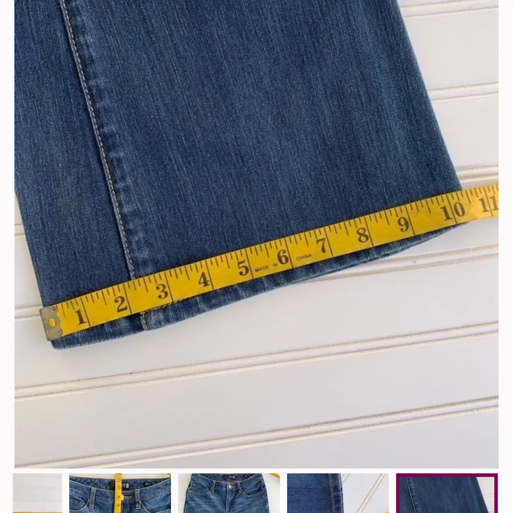 Seven7 Blue Flare Wide Leg Jeans - Image 8