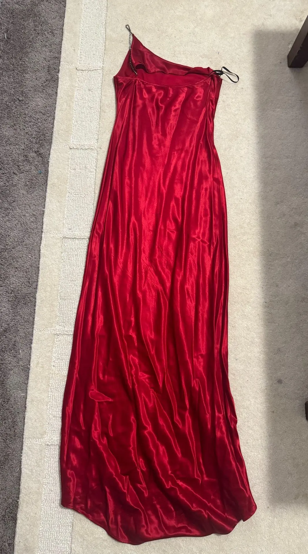 dress Vintage 90s hyphen red mermaid one shoulder evening gown Size L - Image 2