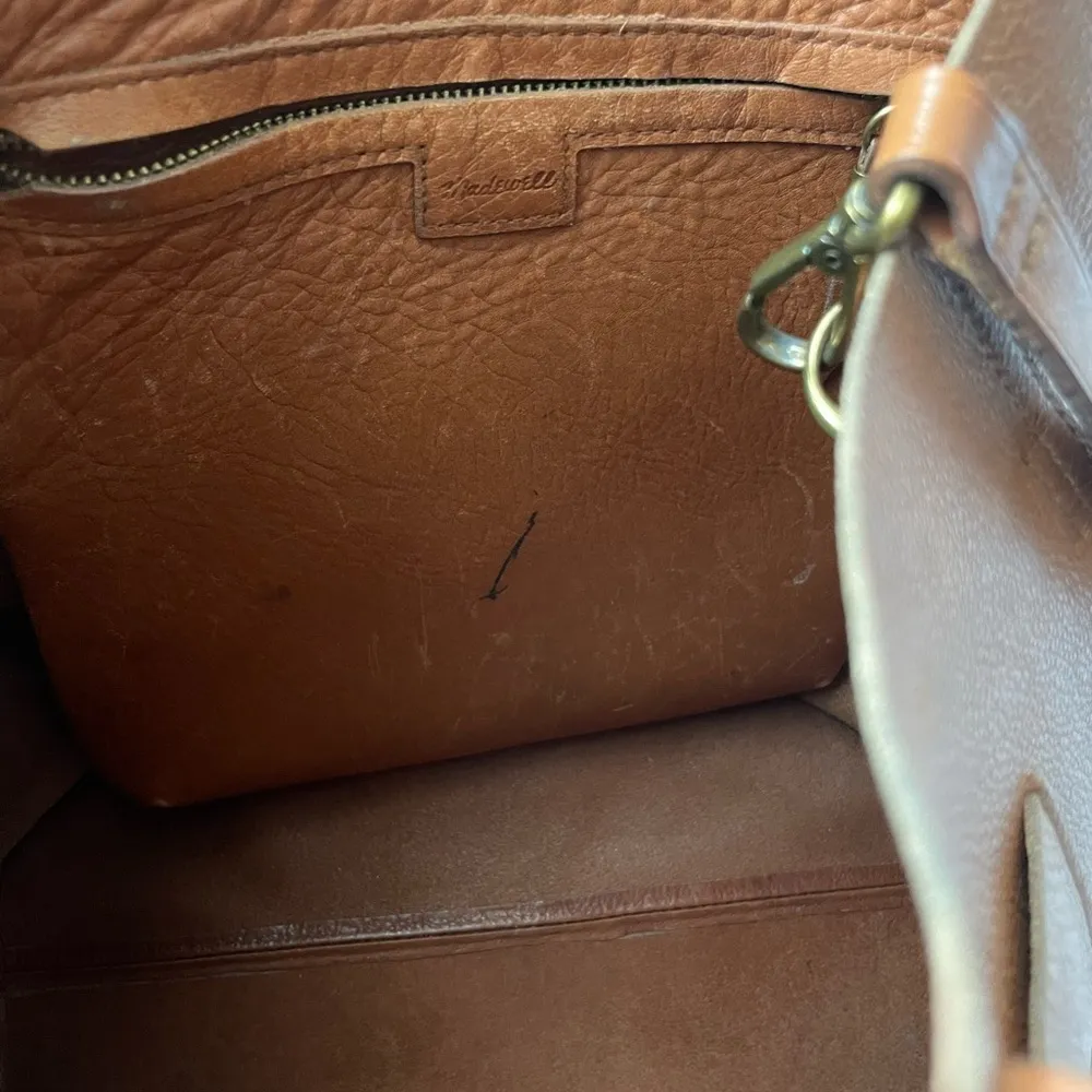 Madewell Brown Leather Transport Tote Bag - Image 10
