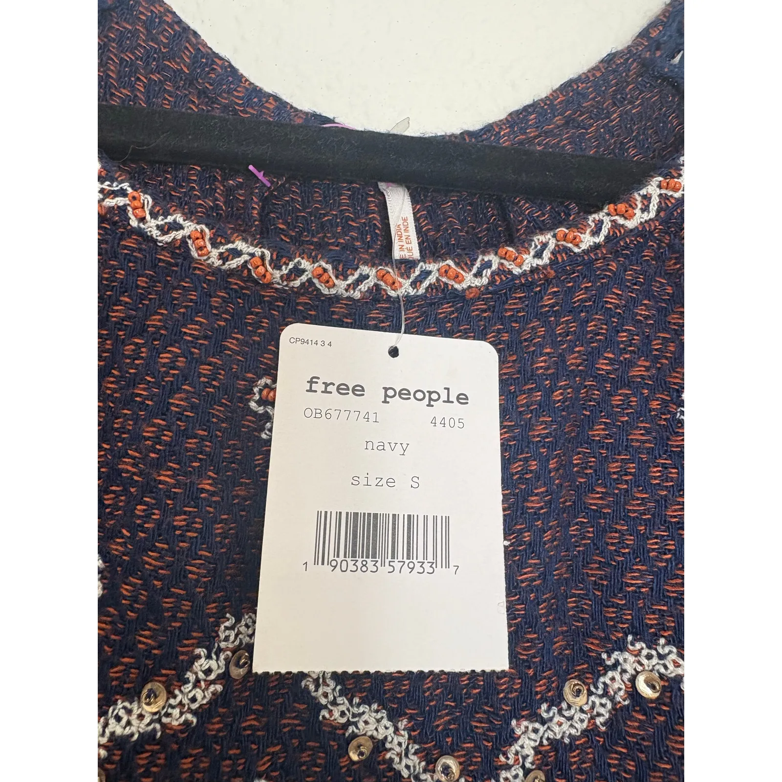 NWT Free People In The Clouds Mini Dress Size Small Embroidered Bohemian Beaded - Image 6