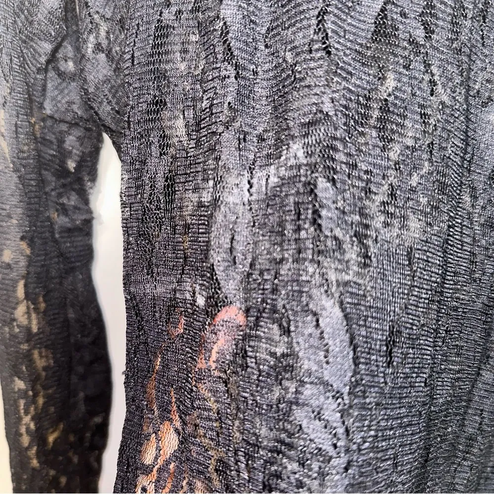 Rock & Roll Cowgirl Black Lace Bling Sheer Long Sleeve Shirt! - Image 4