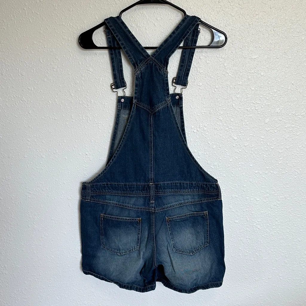 LEI Blue Denim Overalls Adjustable Straps Size Medium Juniors - Image 6