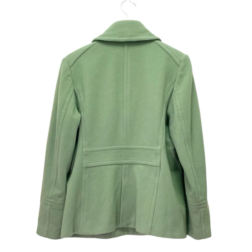 Garnet Hill Green Wool Pea Coat Jacket Women’s Size 12 Double Breasted Spring - Image 7