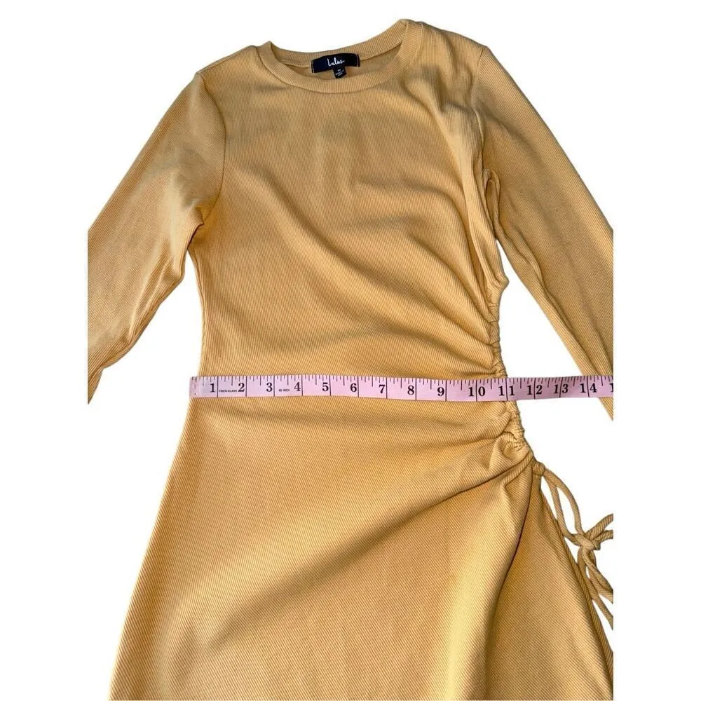 Lulus Show Off a Little Mustard Yellow Ribbed Cutout Bodycon Dress - Image 11