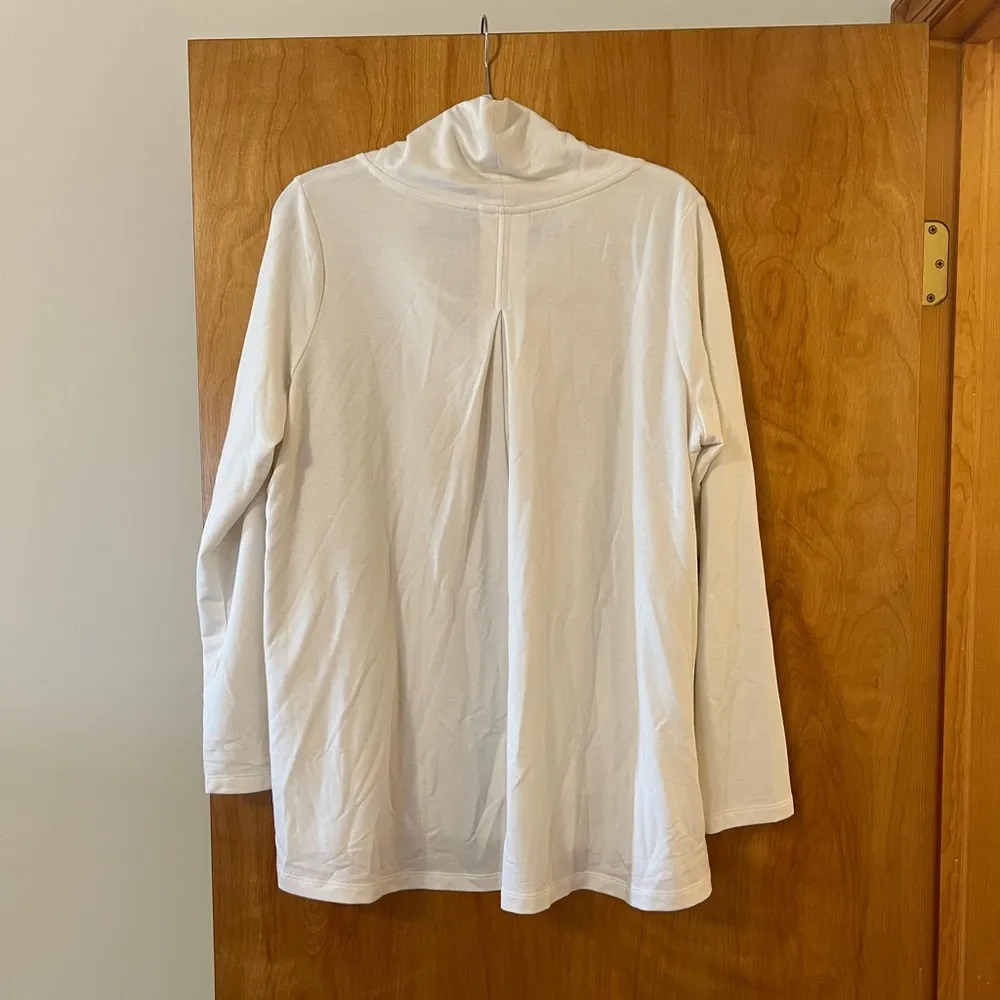 LOGO Lounge by Lori Goldstein French Terry Cowl Neck Top Tunic Shirt Large - Image 3