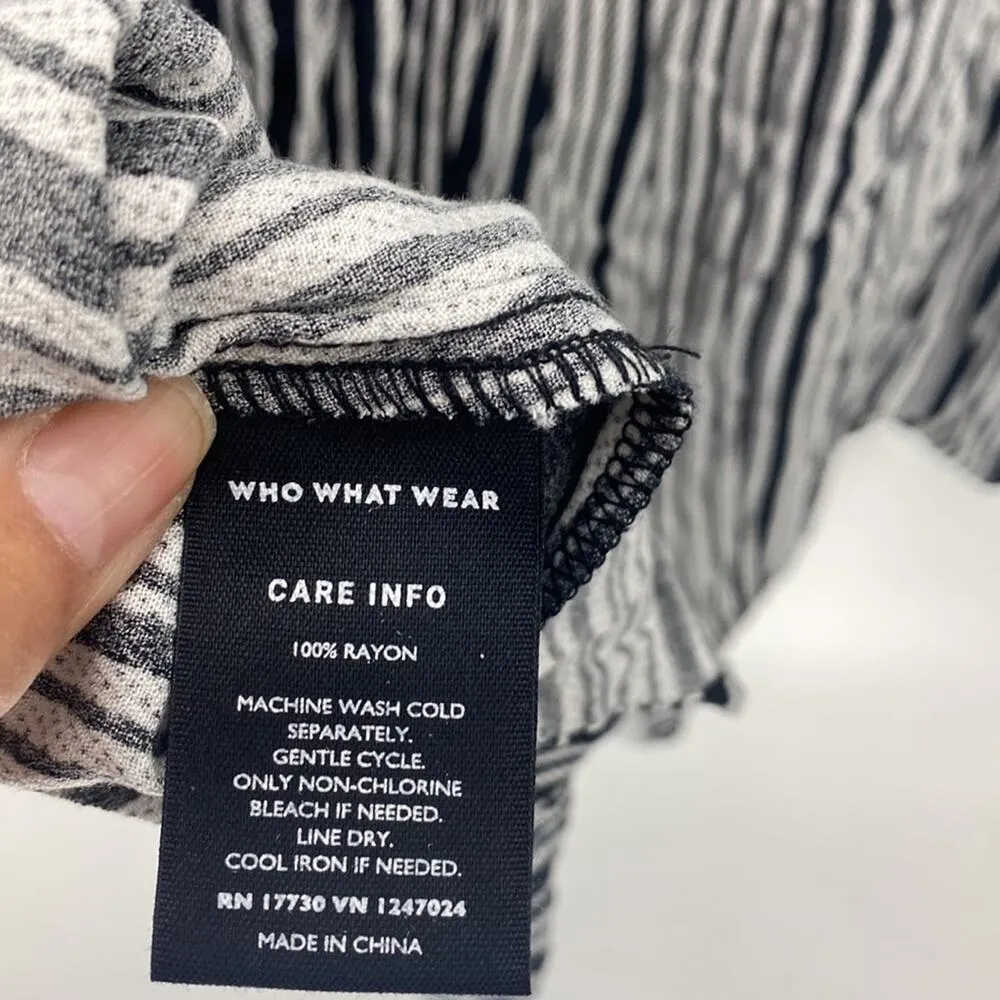 Who What Where black white sleeveless lightweight midi button down summer dress - Image 9