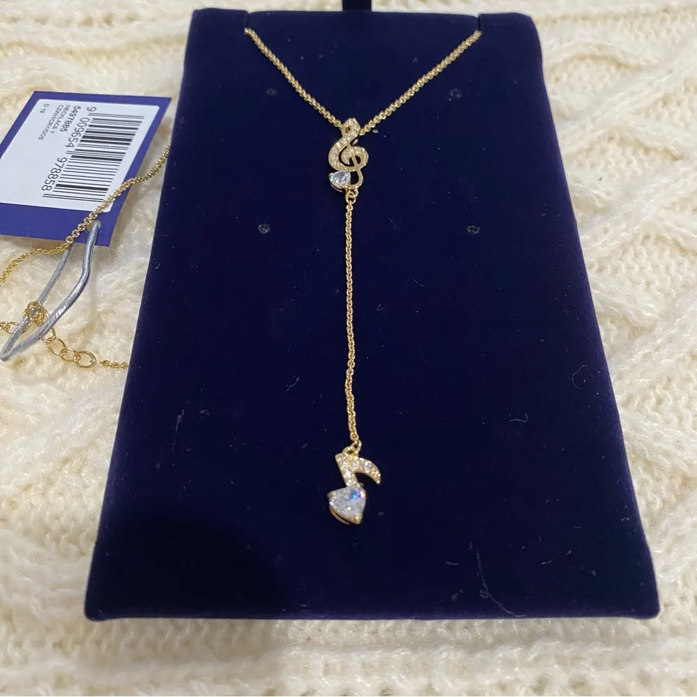 Swarovski Pleasant Gold Tone Czech White Crystal Necklace 5497885 Valentine’s - Image 4