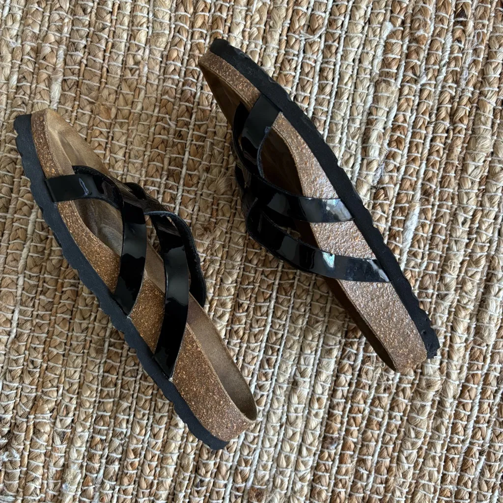 Birkenstock Betula Vinja Sandals Black Patent Leather L7 - Image 4