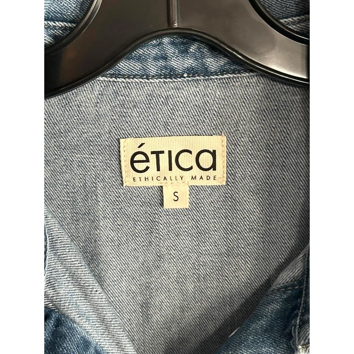 NWT Etica Denim Dress Small Blue Oversized Utility Mini - Image 6