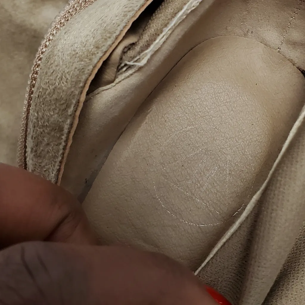 Suede Pointed Toe Over The Knees Thigh High Stretchy Heeled Boot Tan Size 5 - Image 16