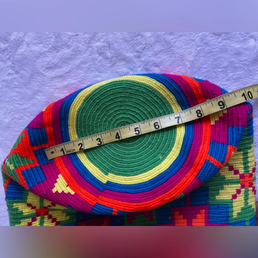 Bag Authentic 100% Wayuu Mochila Colombian Bag Large Size 8 Colors Matizada Orange - Image 6