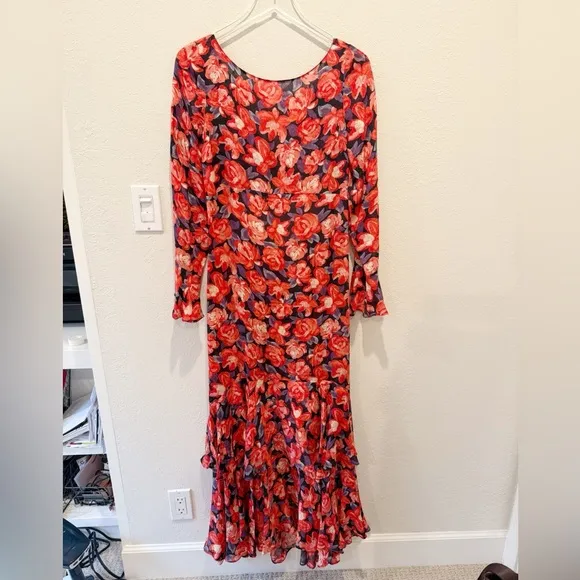 SAYLOR Cher Maxi Dress in Red Floral size Large‎ - Image 4