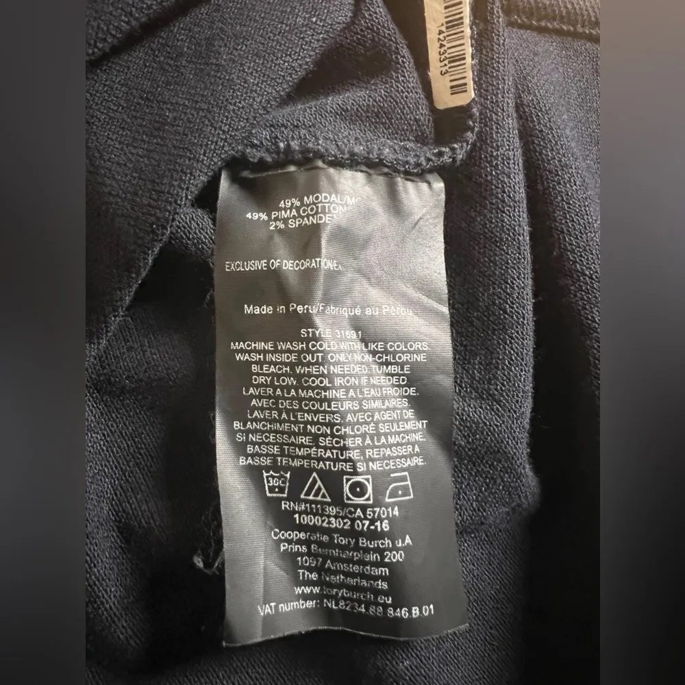 Tory Burch Women navy Blue Short Sleeve Ruffled polo shirt Size:S|Luxury|Spring - Image 15