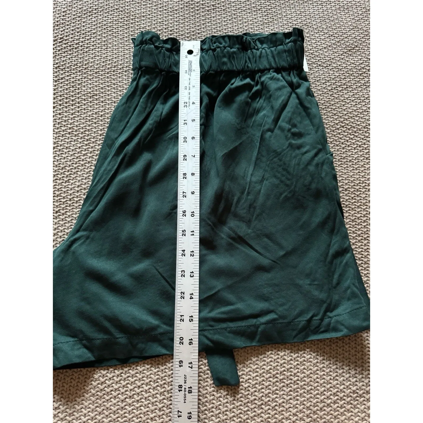 Maurices Womens Paperbag Shorts Green‎ Elastic Waist Flowy Loose Pockets Sz XL - Image 9