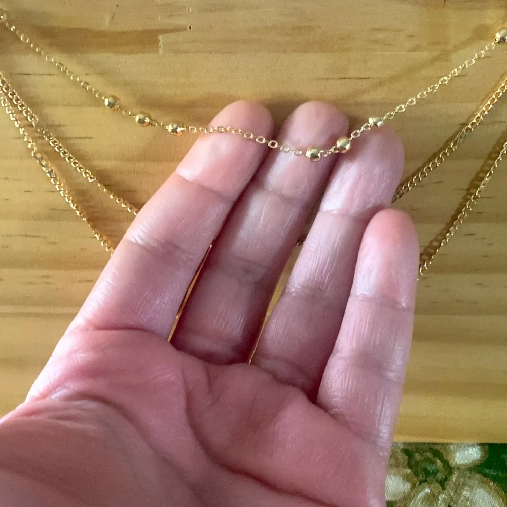 Round Pendant Layered Necklace Multilayer Bobo Dainty Simple Cute NEW - Image 6