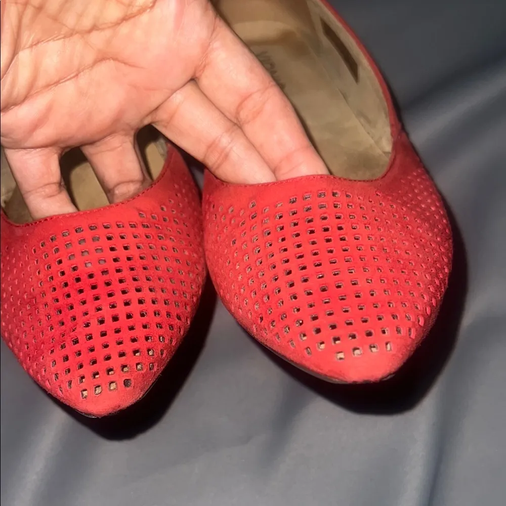 Vionic  Red Flats Perforated Slip-On Loafers - Image 5