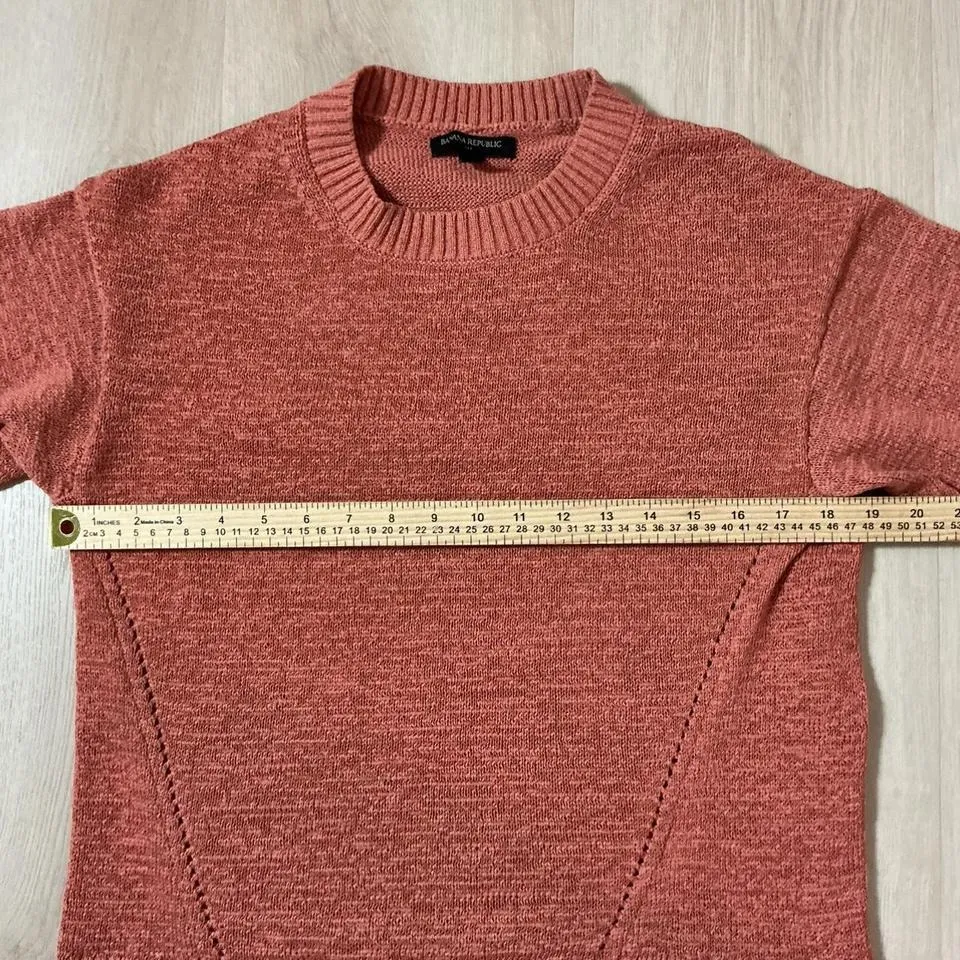 Banana Republic Women's Coral Knit Sweater 3/4 Sleeve Coastal Sustainable - Image 5