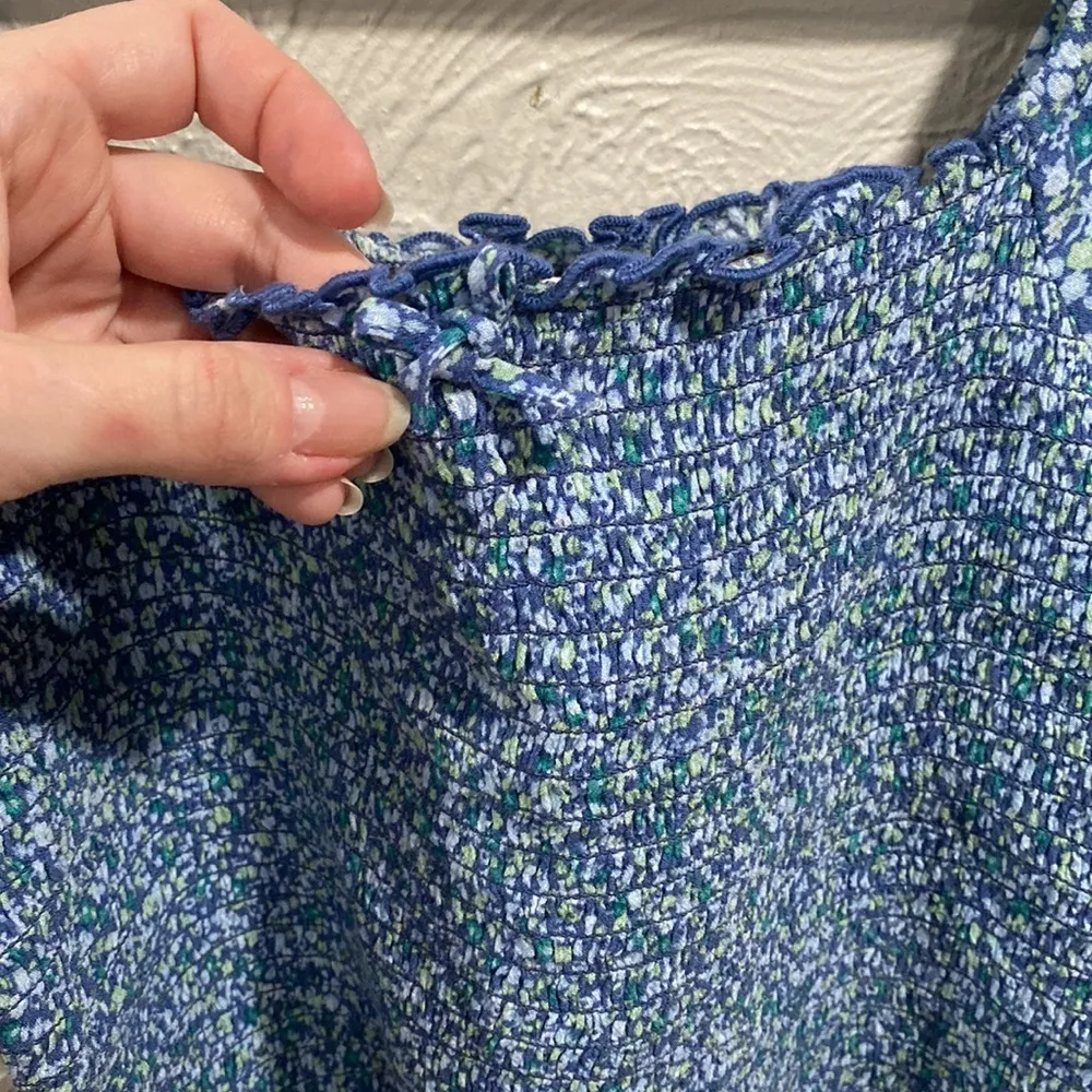 Aerie Puff sleeve summer floral print cropped top size small - Image 6