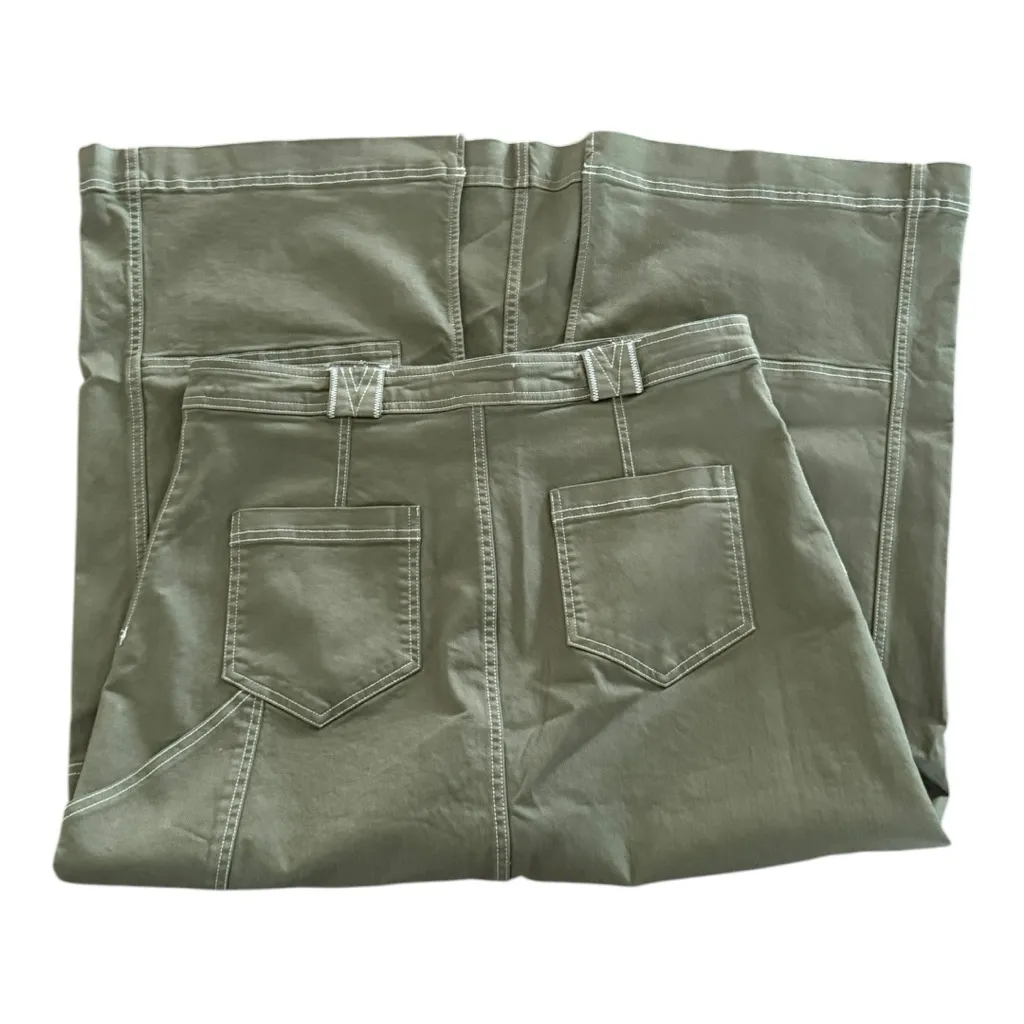 ANTHROPOLOGIE Pilcro Carpenter Maxi Skirt Moss Green Size 14 NEW - Image 10