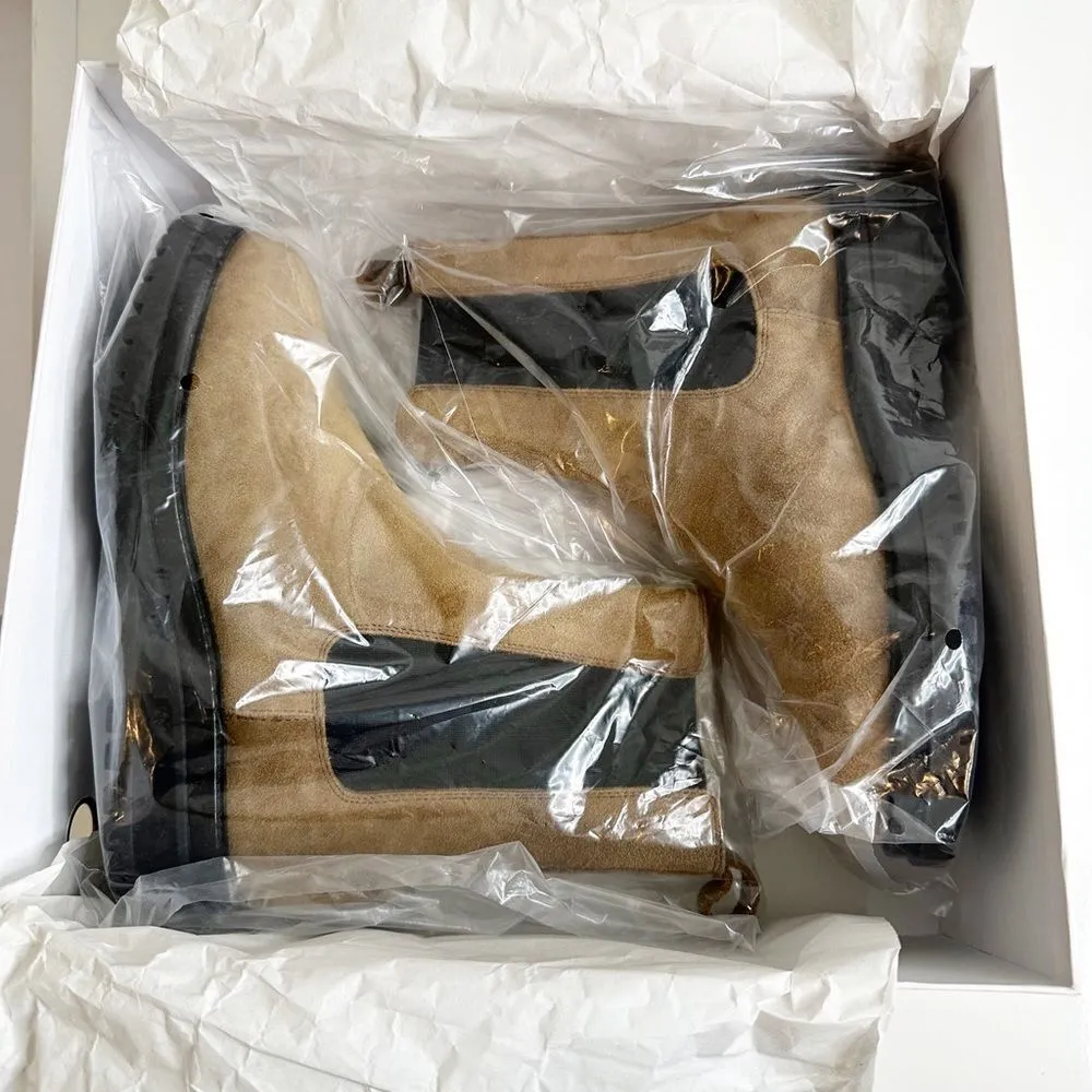 Reiss  Thea Suede Chelsea Boots Chunky Lug Sole Pull On Caramel Brown Women's 37 - Image 8