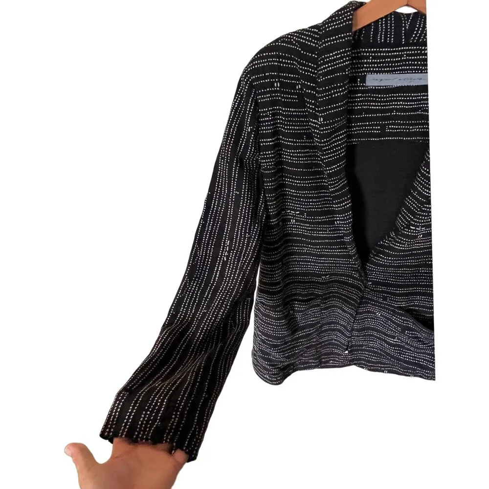 RAQUEL ALLEGRA Abstract Blazer Black Jacket Long Sleeves Relaxed Pockets 2 EUC Size M - Image 10