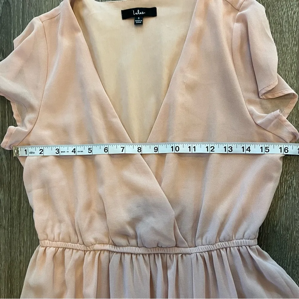 Lulus Lost in the Moment Blush Short Sleeve Maxi Dress w/Slit Women’s Size Small Pink - Image 9