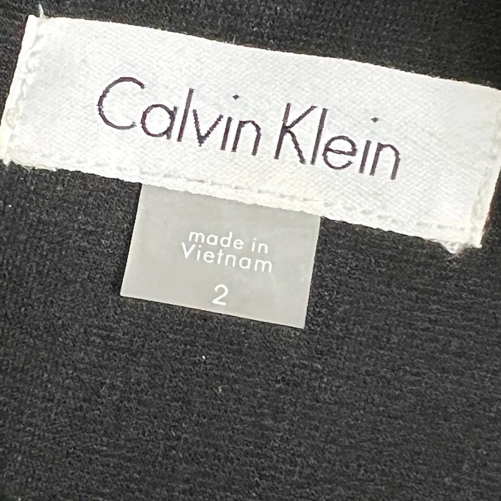 Calvin Klein Black and White Fit & Flare Striped Bottom Dress - Size 2 - VGUC - Image 5