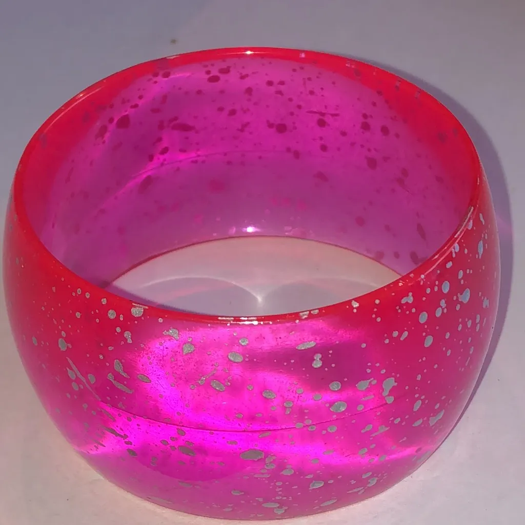 Pink and Silver Tone Boho Bangle Bracelet Set - Image 7