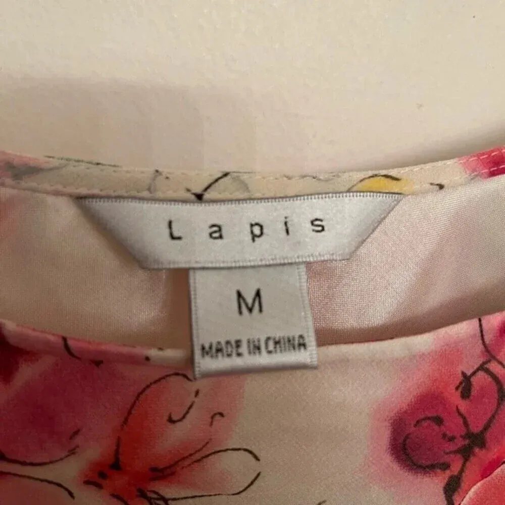 Lapis dress by Anthropology, size Medium in a 100% silk romantic flower print - Image 6