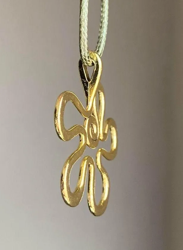 Handmade Kawaii cute retro y2k style gold tone big flower necklace 💐🌀💓 - Image 4