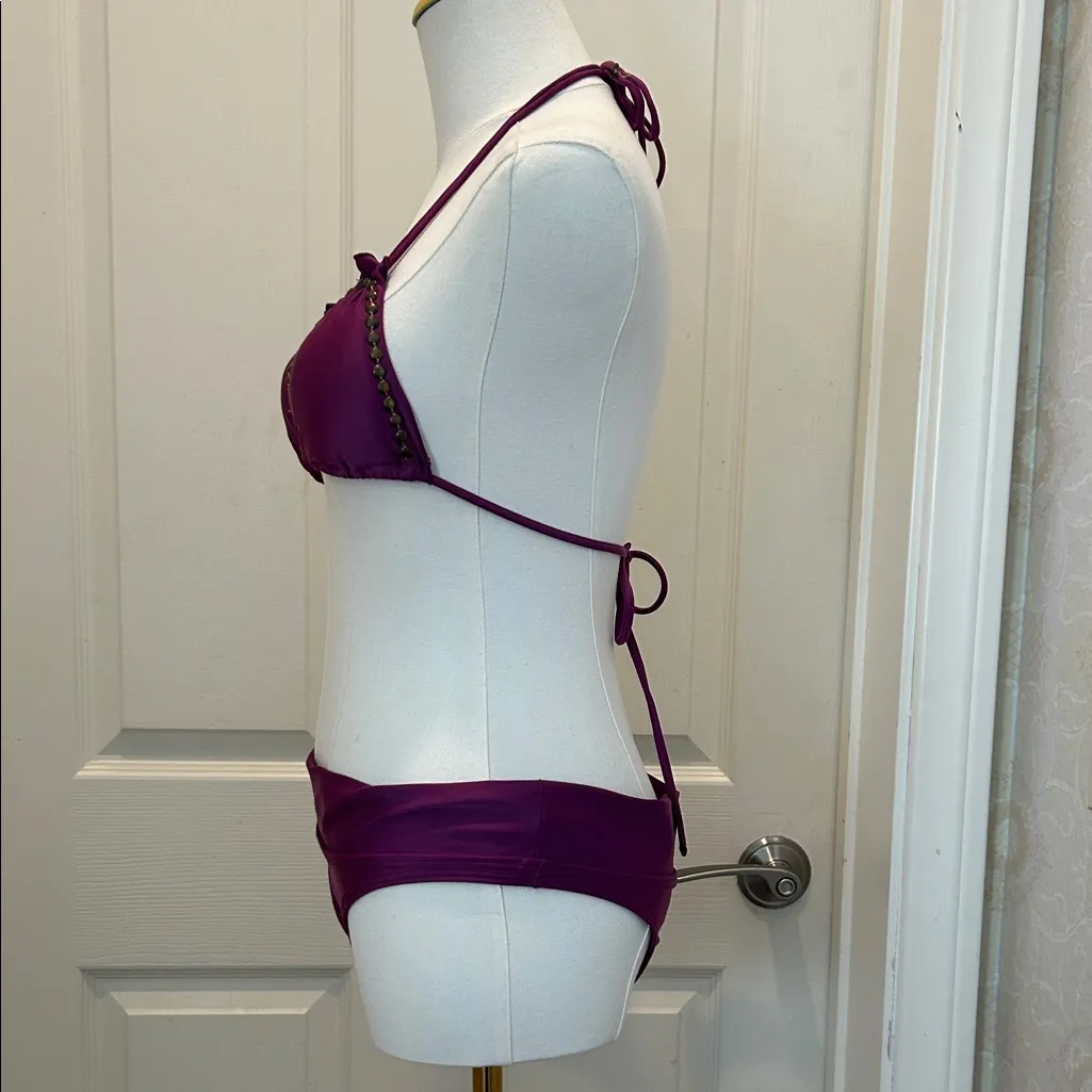 Chic Purple Halter Bikini Top Small - Image 4