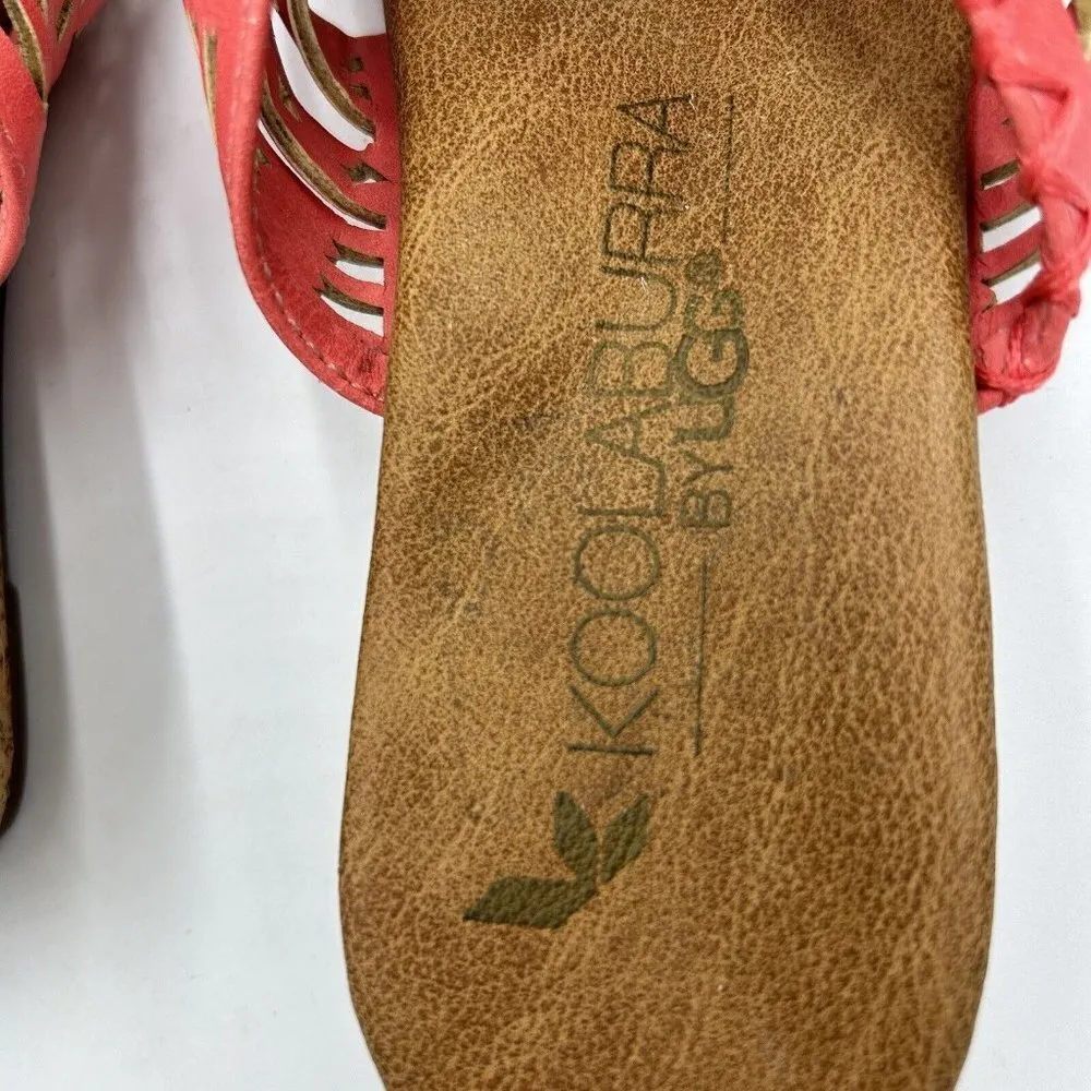 Koolaburra by UGG Coral Orange Die Cut Cork Mini Wedge Sandals Women’s Size 9 - Image 7