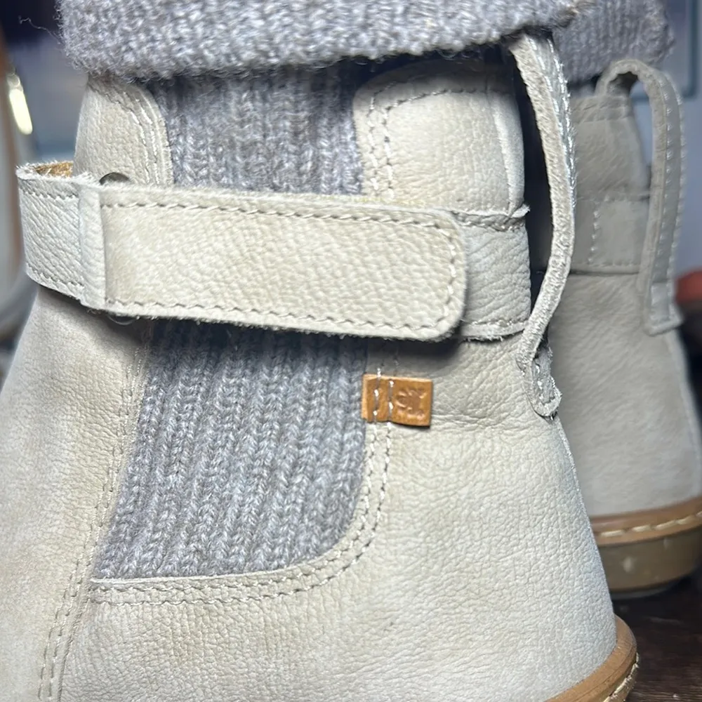 El Naturalista women's Coral N5318 Beige Ankle Boots W/ Knit Cuff size EU 38 Tan - Image 8