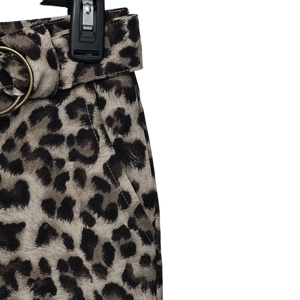 Easel Womens Size Medium Brown Leopard‎ Cargo Jogger Pants Pockets - Image 5