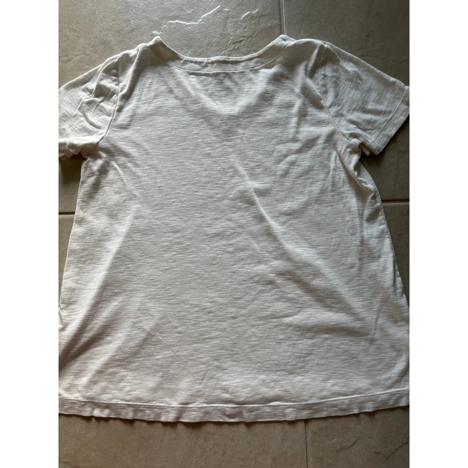 J Jill Top Womens‎ Medium White Pima Cotton Minimalist Capsule Luxury Travel - Image 4