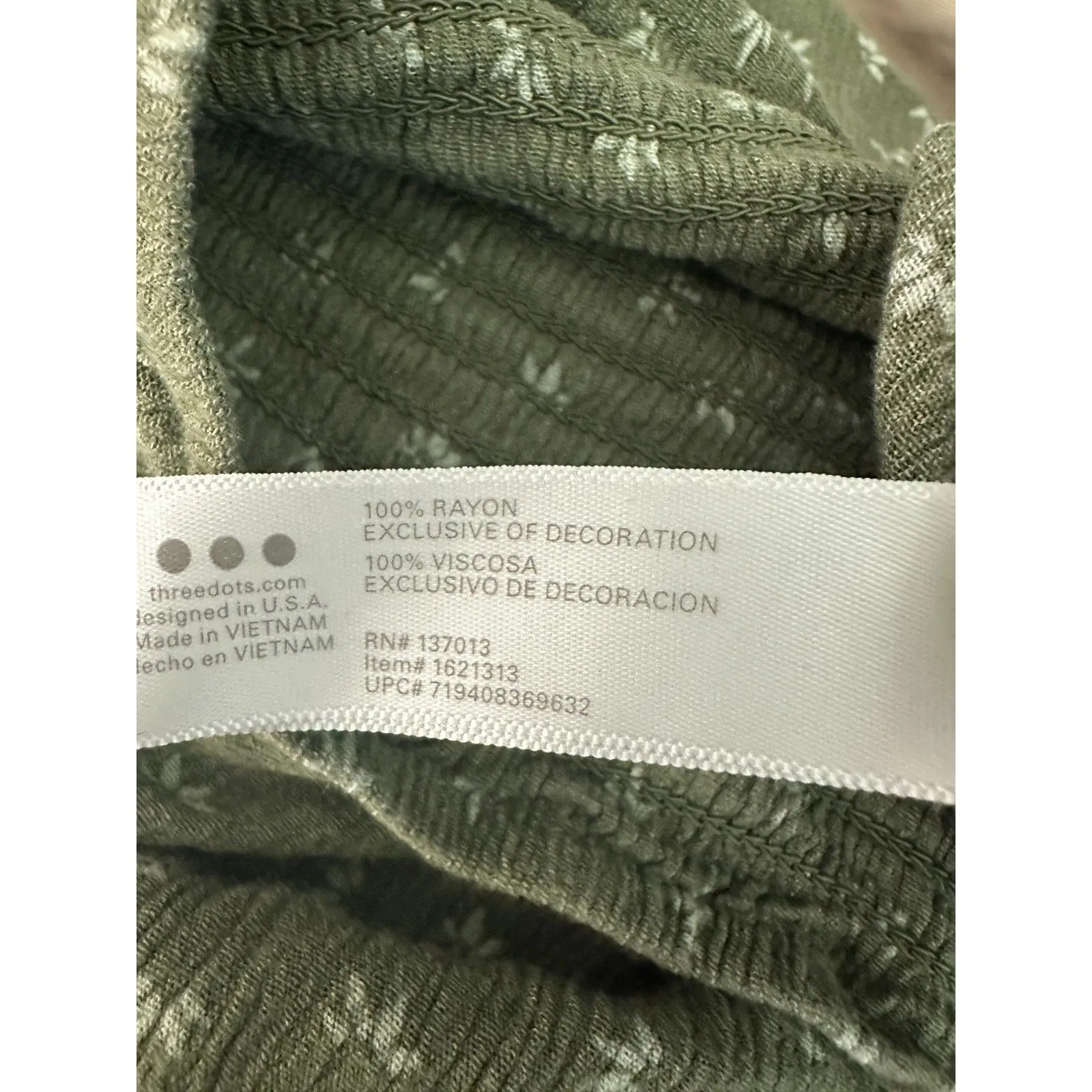 Three Dots Green Floral Wide Leg Flowy Boho Crop Pants Women's Size Medium - Image 2