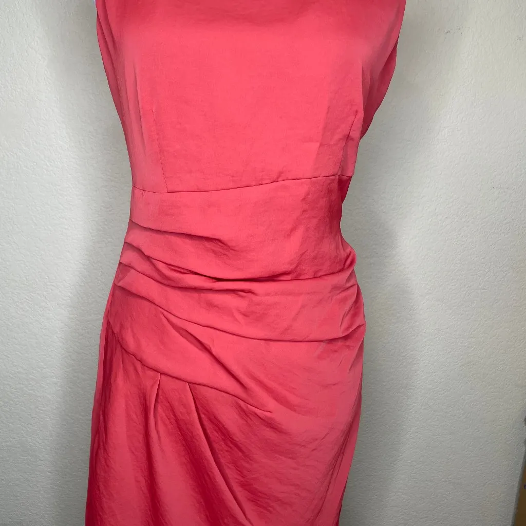 Women's Orange Sheath Midi Dress Sz 6 Career Sophisticated - Image 6