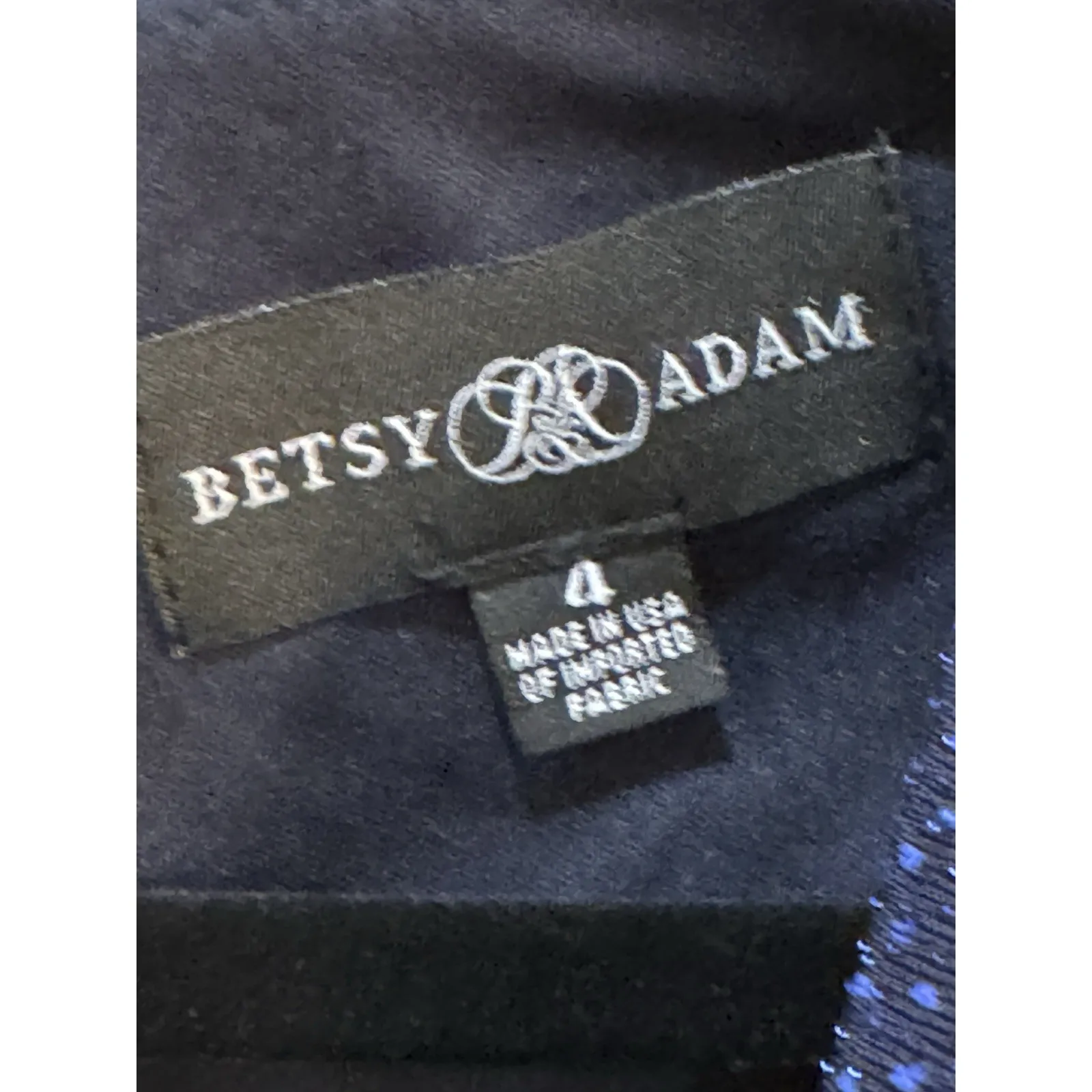 Betsy & Adam Cowl Neck Sparkle Shimmer Short Cocktail Dress Blue Size 4‎ - Image 5